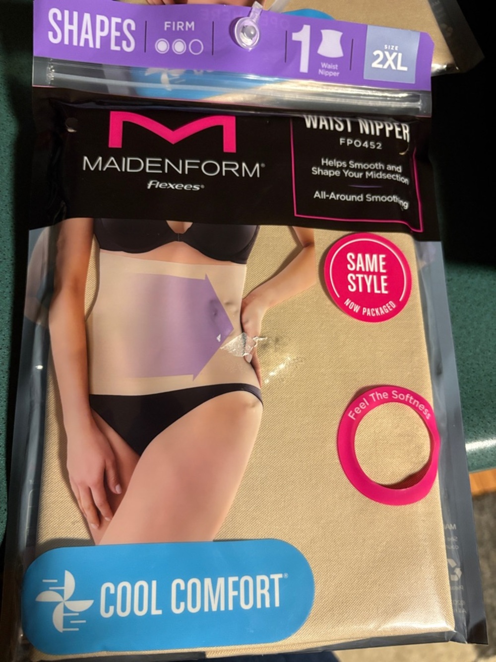 New 2XL Maidenform Cool Comfort Waist Nipper Shapewear Beige flexees